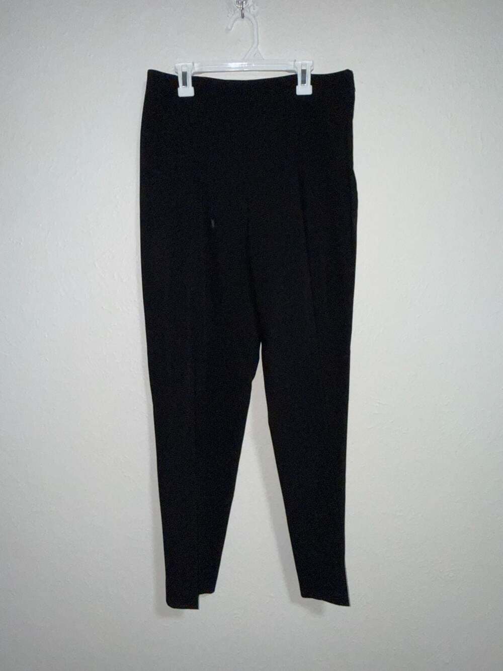Ann Taylor Women's Size 6 Black 100% Wool Tapered Trousers Side Zip Pant